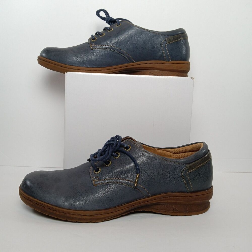 Comfortiva Align Fielding Navy Blue Leather Lace Up Oxford Comfort Shoes 8M